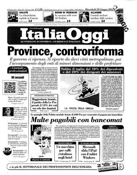 Italia oggi : quotidiano di economia finanza e politica